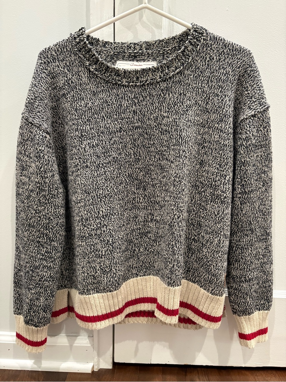 Roots Canada Cabin Collection Marled Knit Crewneck Sweater Stripe Women’s Large - Picture 3 of 12